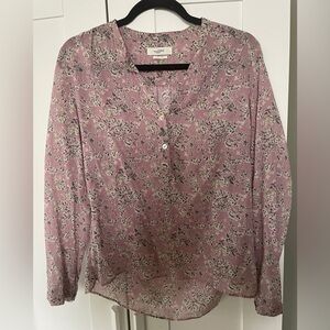 Isabel Marant Etoile pale dusty pink blouse flower print